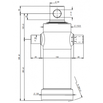 Teleskopski cilinder 3 stopnje 8 ton 683 mm z luknjo 3032F